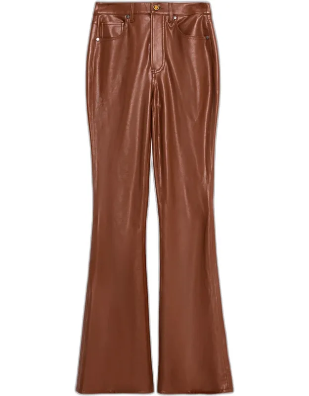 Beverly High-rise Skinny Flare Vegan Leather Jeans
