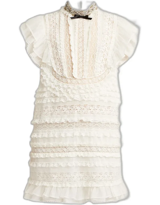 Ruffle Bow Linen Dress