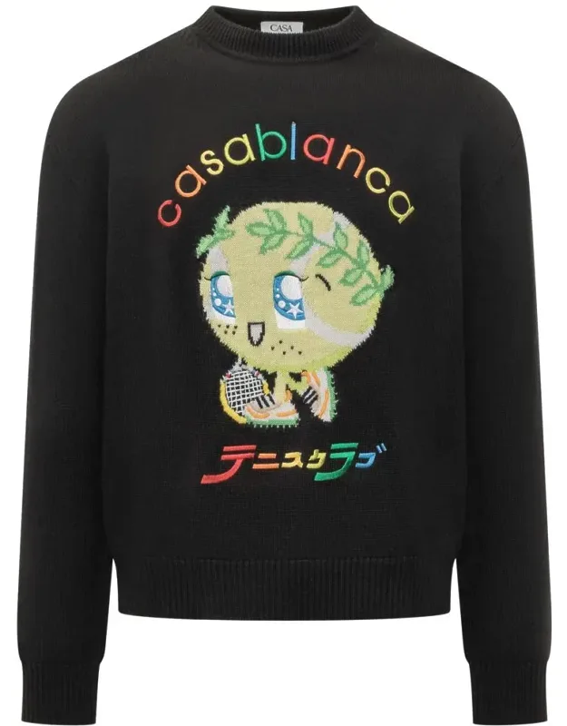Sweater With Multicolor Cartoon Embroidery