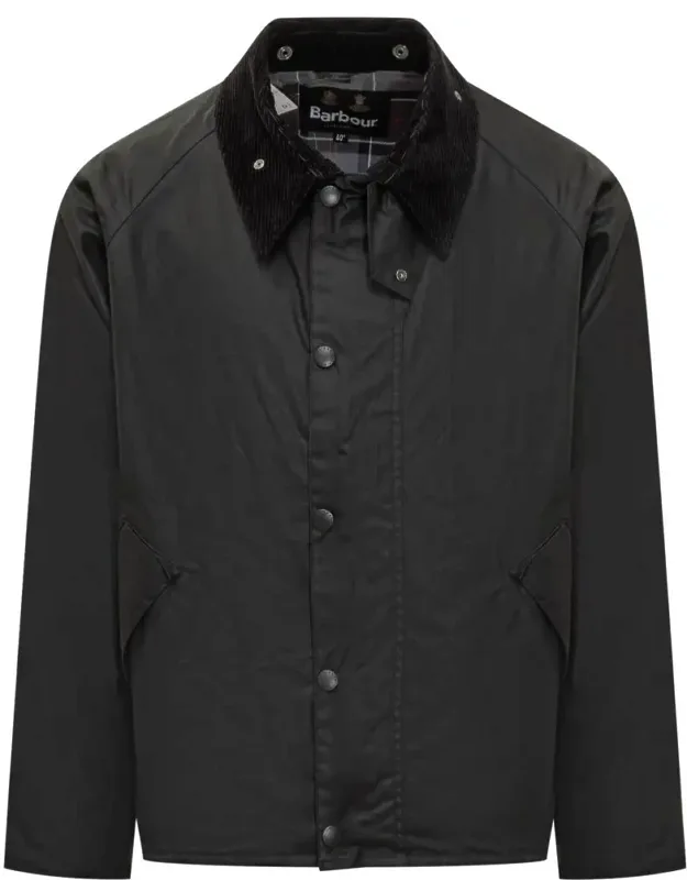 Waxed Jacket With Velvet Collar