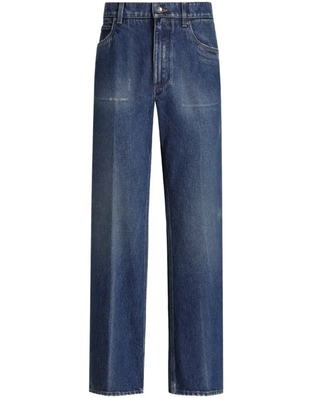 Jeans With Elastic Waistband And Oversized Fit