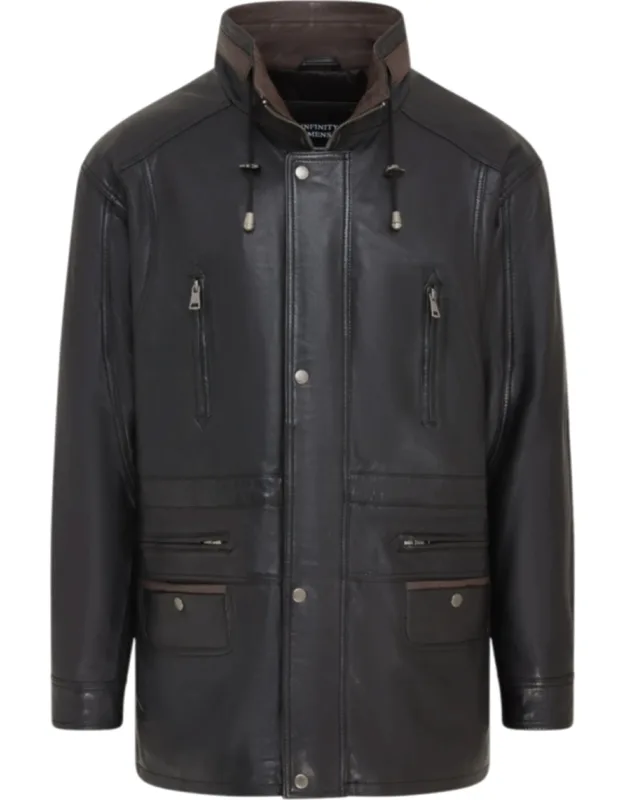 Soft Italian Leather Parka Coat