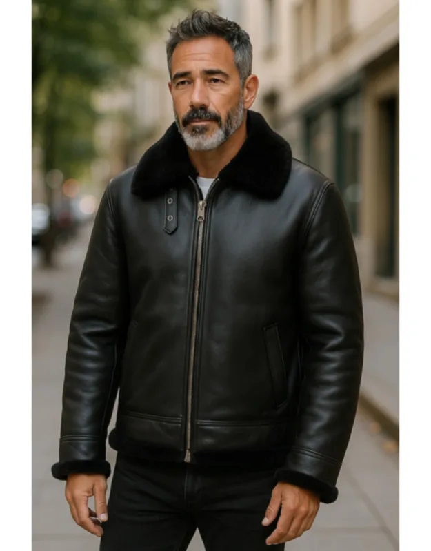 Aviator Sheepskin Leather Flying Jacket