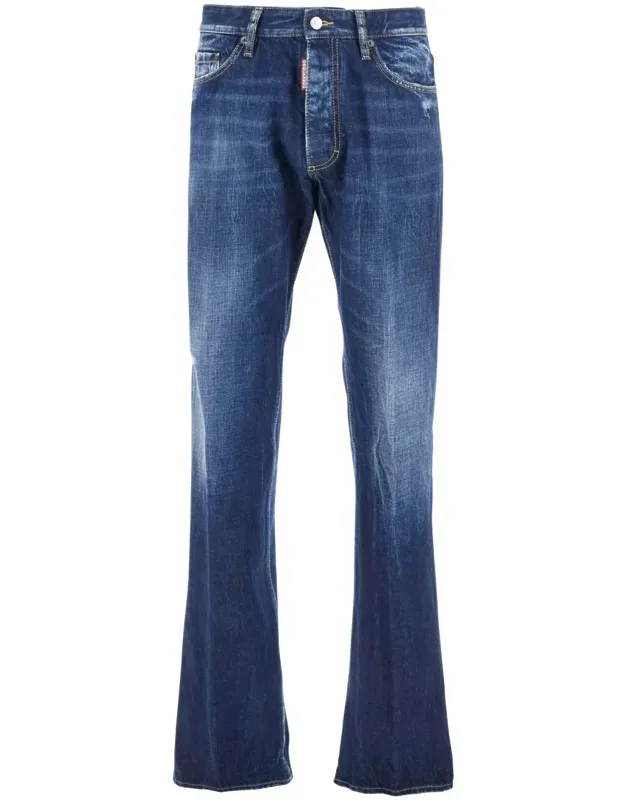 The American Jeans With Logo Patch On The Rear And Faded Effect In Denim