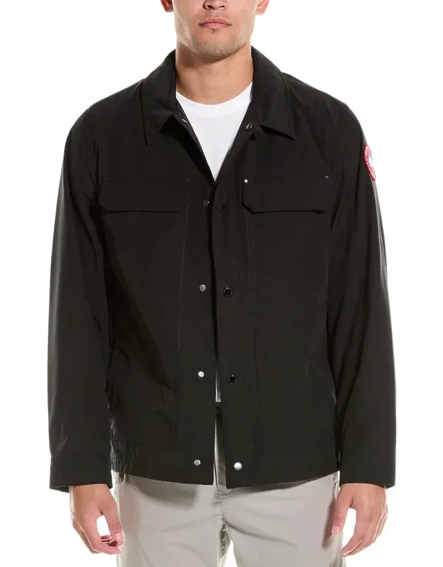 Jacket With Spread Collar And Four Front Pockets
