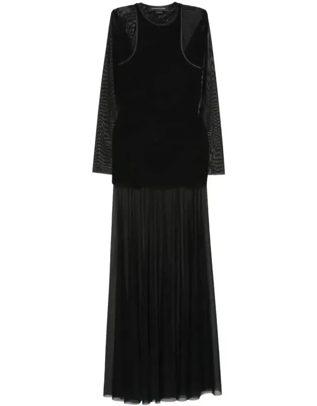 Sheer Layered Long Dress