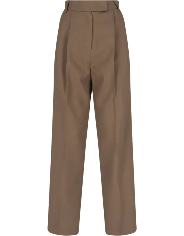 'bea Straight Pants With Belt Loops And Side Pockets'