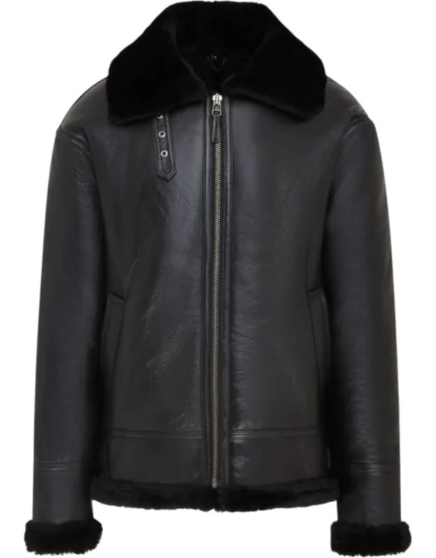 Pilot B3 Flying Shearling Sheepskin Wwii Bomber Aviator Jacket