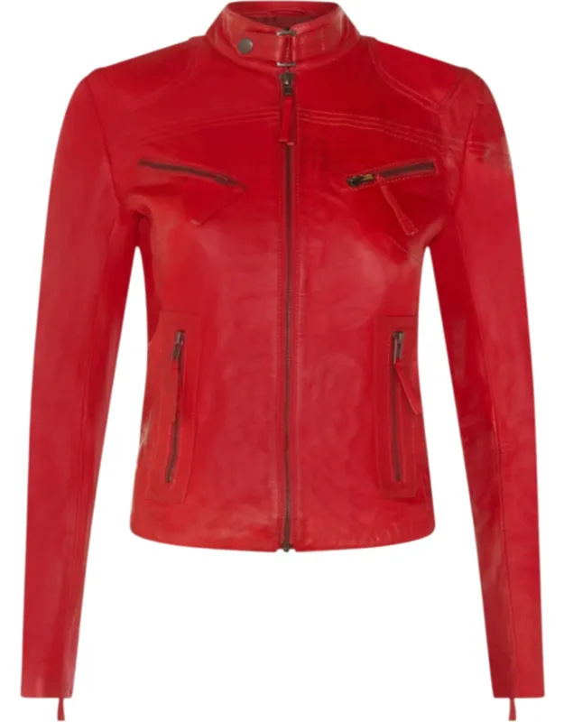 Slim-fit Leather Biker Jacket