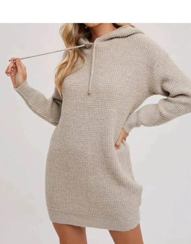 Chunky Waffle Hoodie Tunic Dress