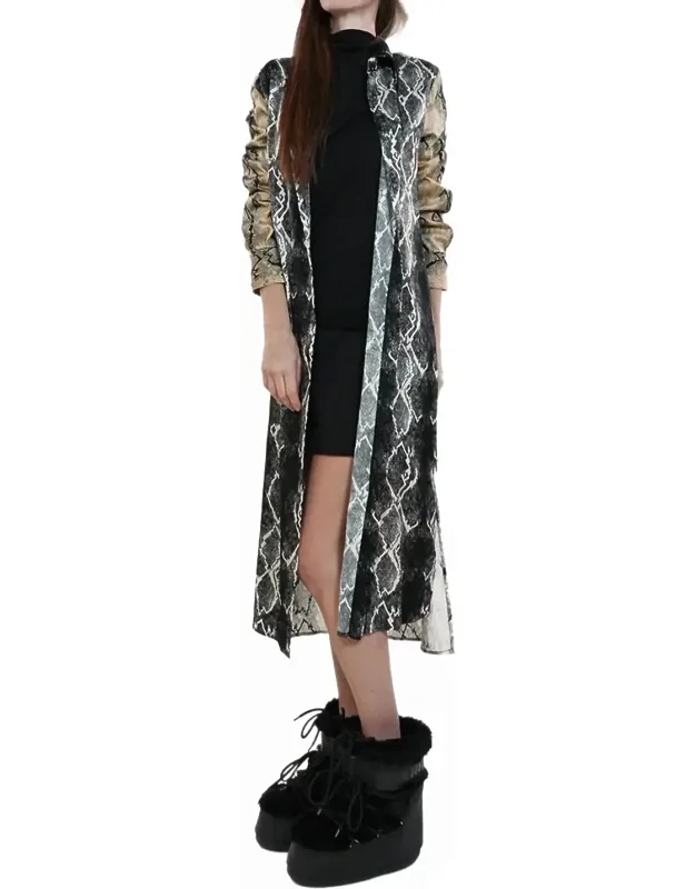 Snakeskin Print Shirt Dress