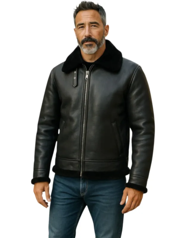 B3 Aviator Real Sheepskin Leather Flying Jacket