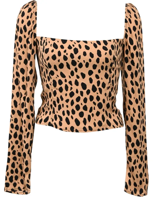 Reign Top In Animal Print Viscose