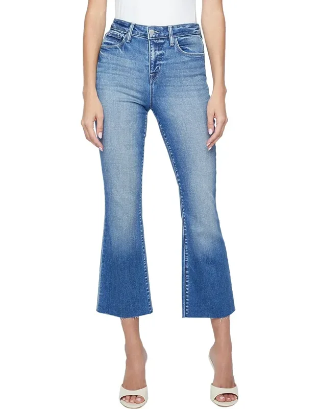 Kendra High Rise Crop Flare Jeans