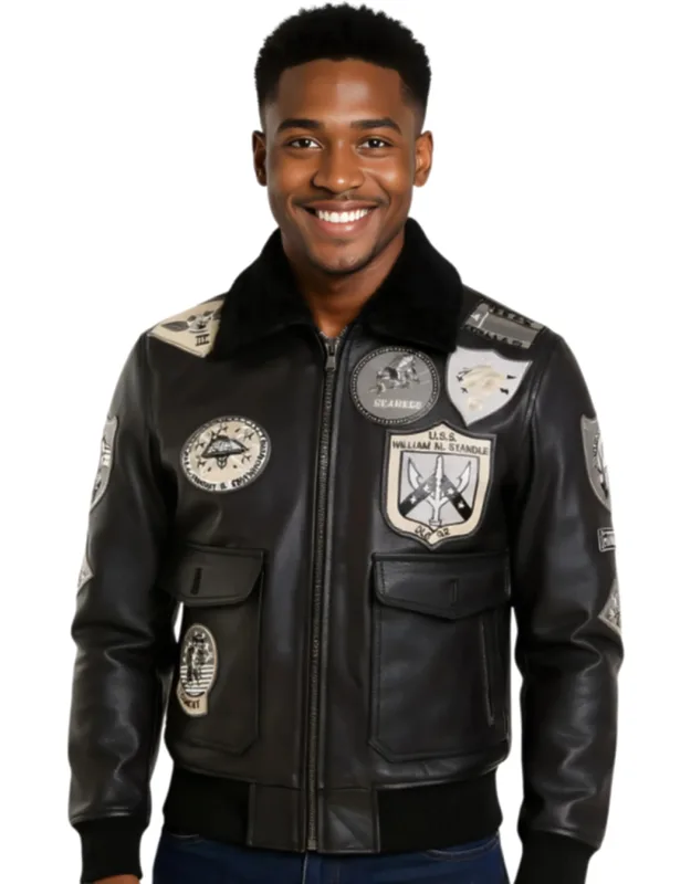 Topgun A2 Leather Bomber Jacket