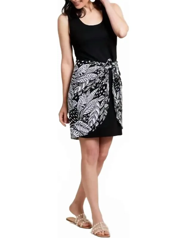 Sleeveless Printed Wrap Dress