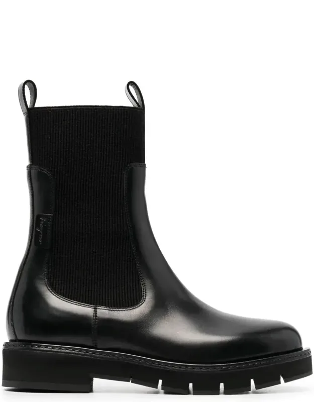Cleated-sole Leather Chelsea Boots