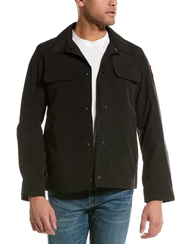 Jacket With Spread Collar And Four Front Pockets