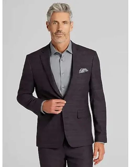 Slim Fit Plaid Suit Jacket