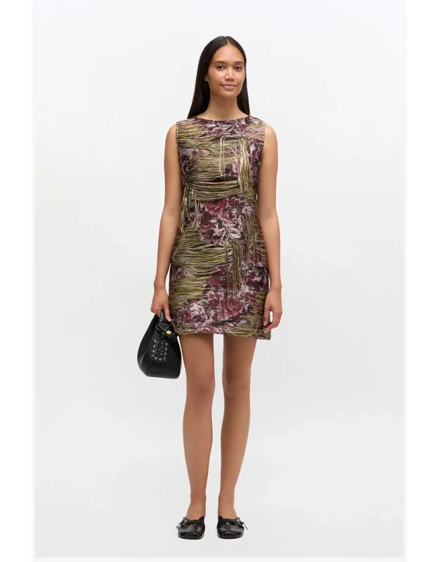 Tapestry Fringed Mini Dress