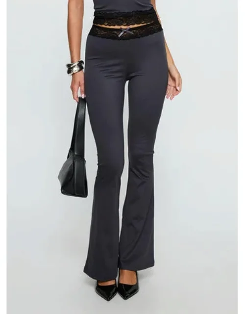Lace Trim Flare Pants
