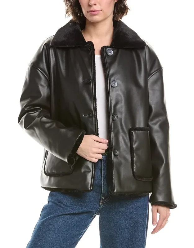 Faux Leather Coat