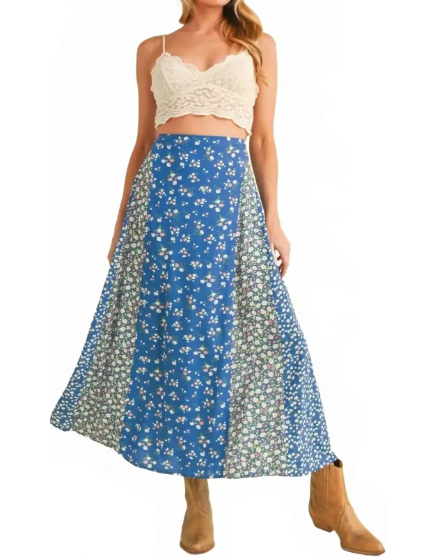 Floral Pattern Midi Skirt