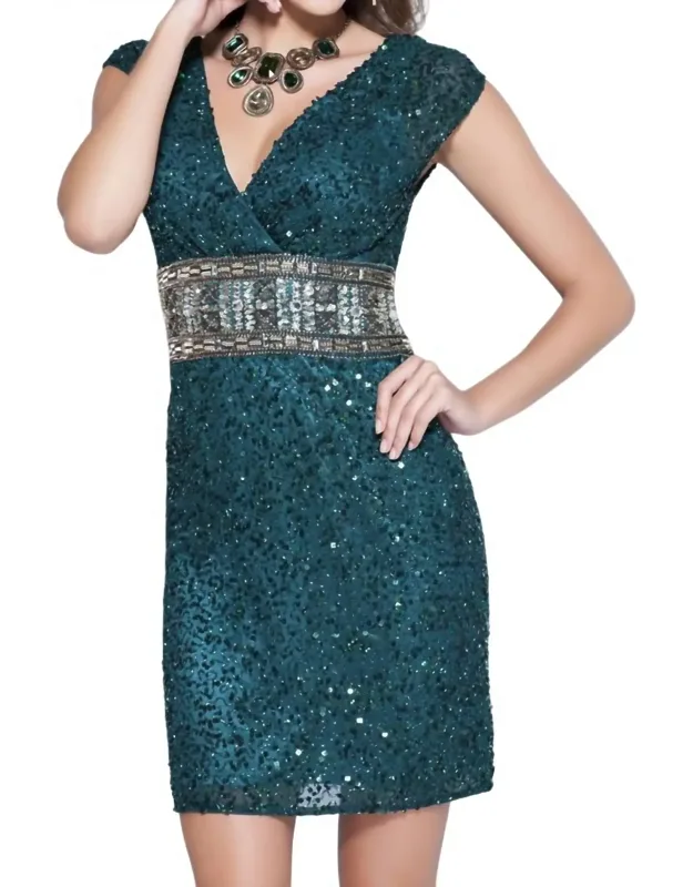Beaded Silk Cocktail Dress