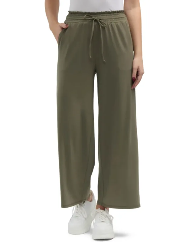 Wide Leg Pants With Smocking