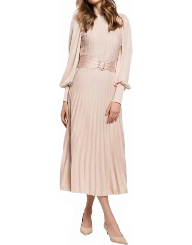 Pleated Midi Dress