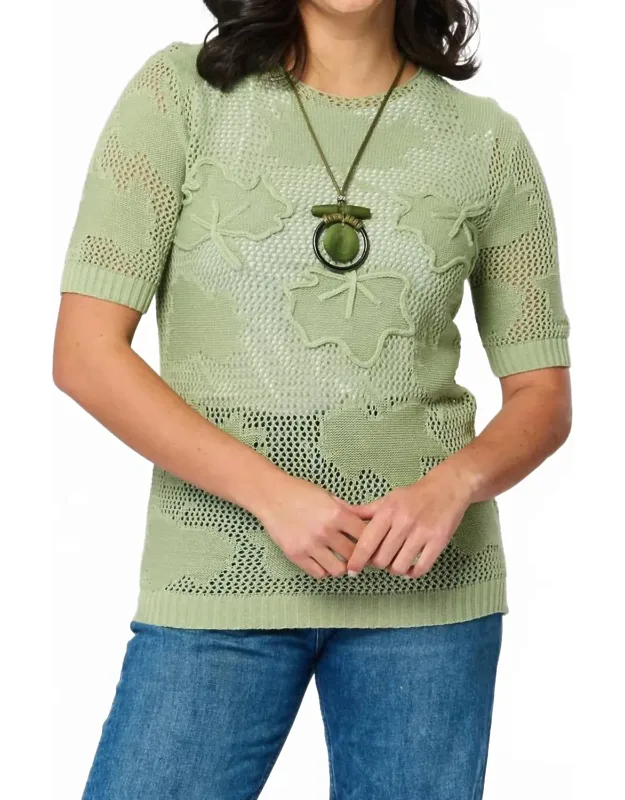 Cotton Leaf Fishnet Jumper