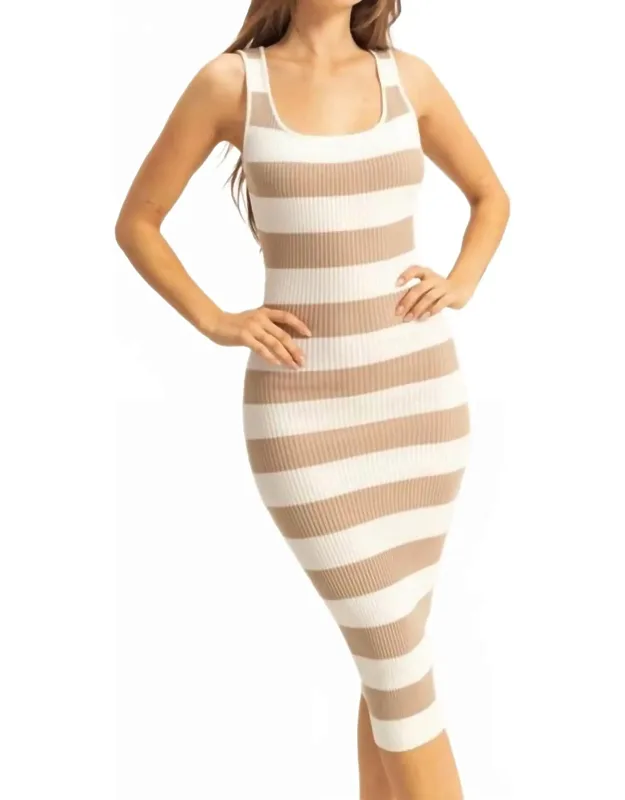 Striped Bodycon Maxi Dress