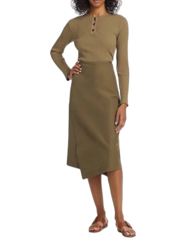 Utility Panelled Wrap Asymmetric Skirt