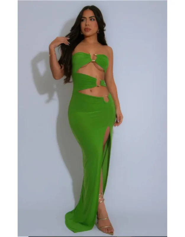 Asymmetric Dragon Design Strapless Dress