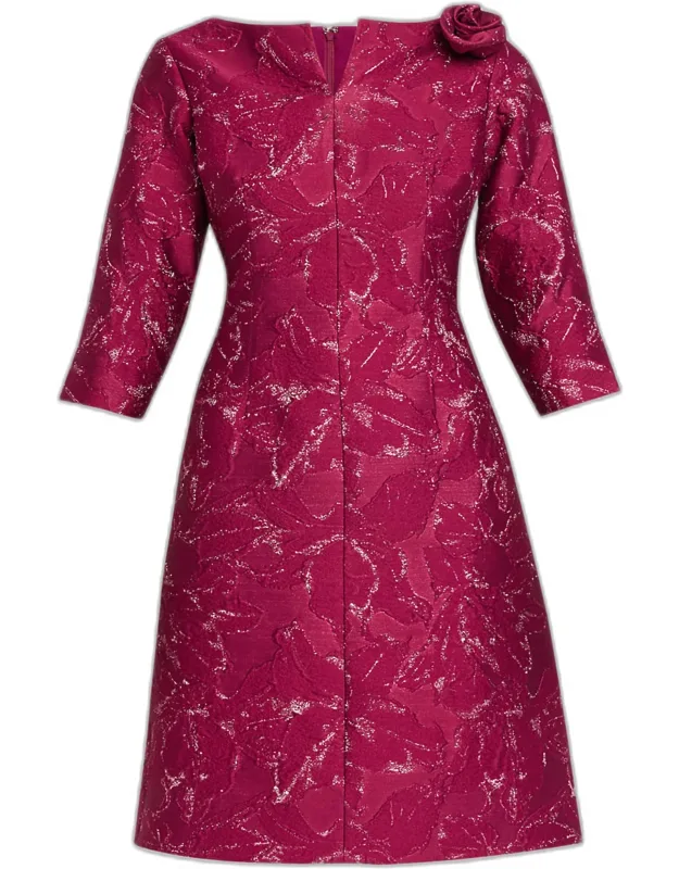 Ruched Floral Off-the-shoulder Midi Dress