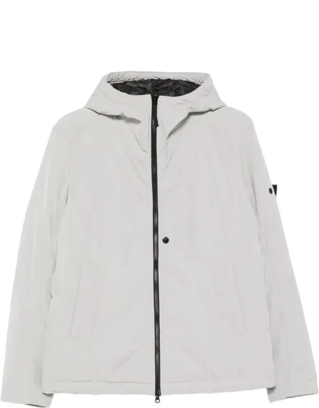 Stone Island Padded Hooded Coat With Double-slider Zip Closure