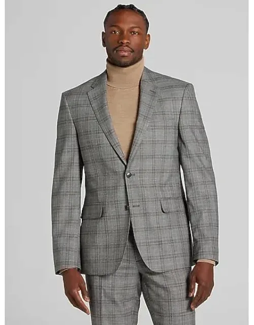 Classic Fit Plaid Suit Jacket