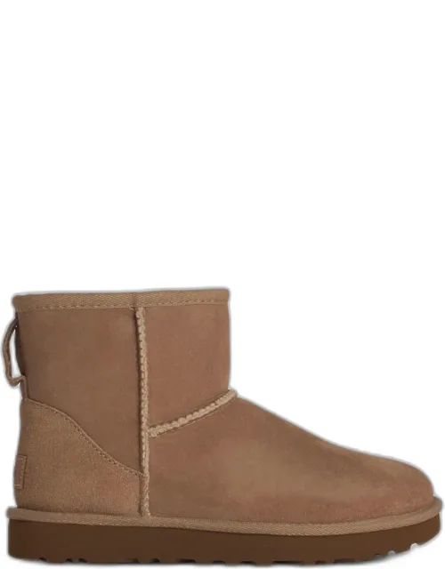 Classic Mini Boots In Suede With Wool Blend Padding And Rubber Sole