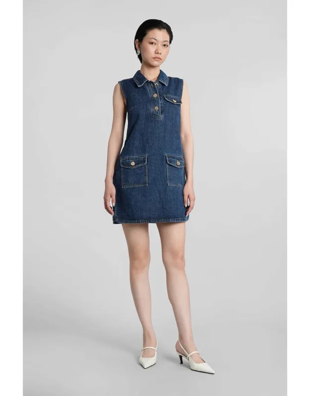 _self-portrait Mini Dress With Collar And Flap Pockets_
