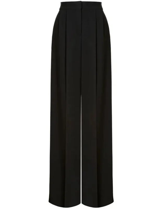 High-waisted Wide-leg Trousers With Pleats