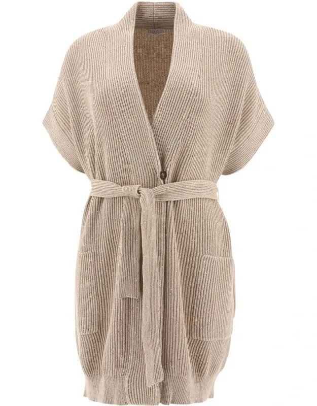 "diamante" Ribbed Cardigan