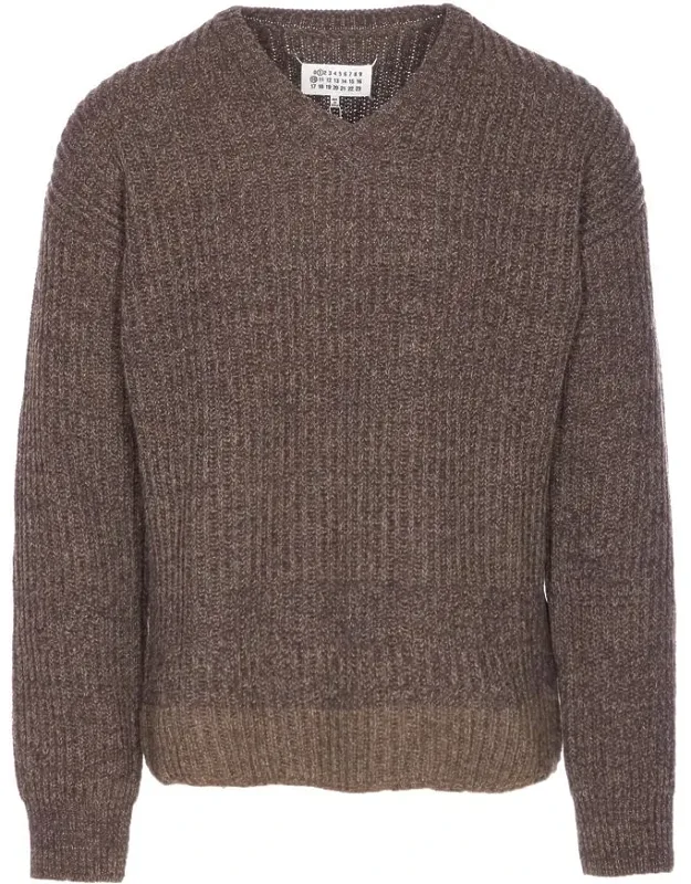 Sweater V-neck Long Sleeves