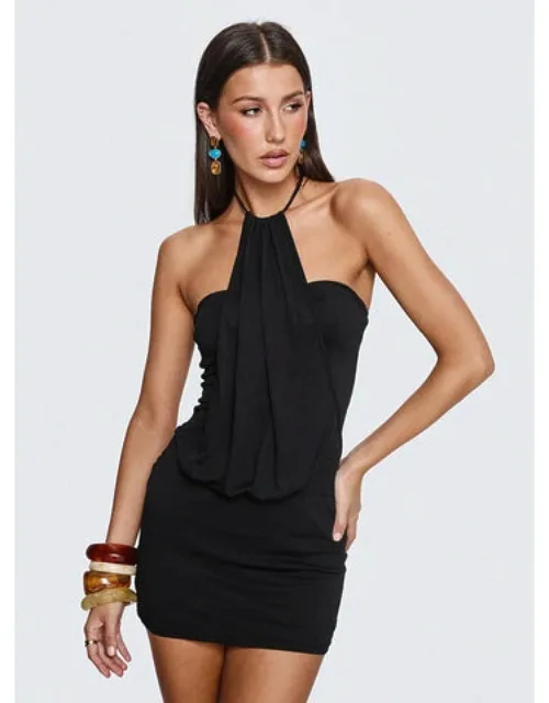 Slip Away Draped Halter Mini Dress