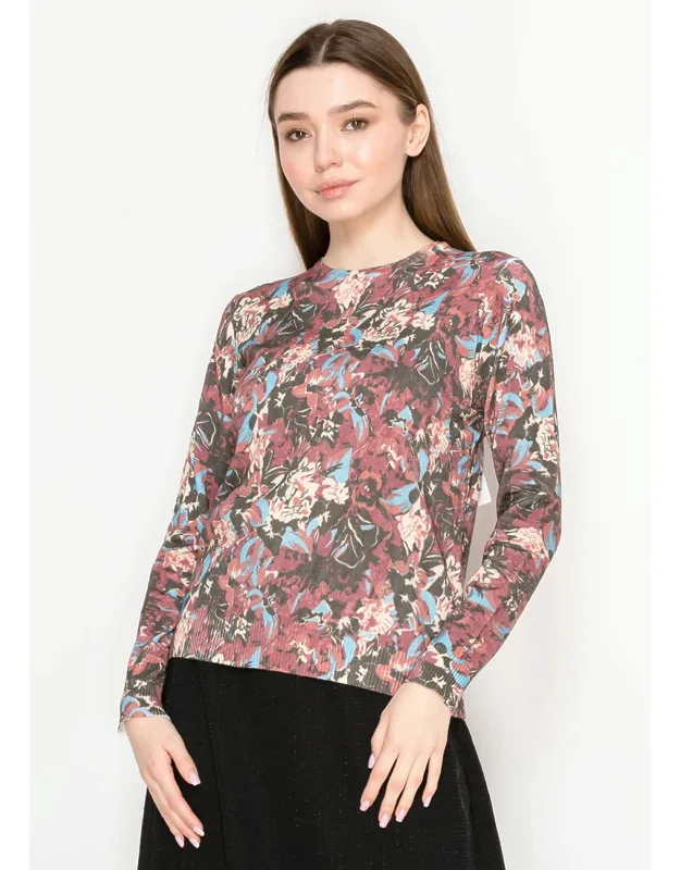 Sweater With Abstract Floral Design