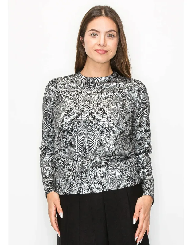 Baroque Print Knit Sweater