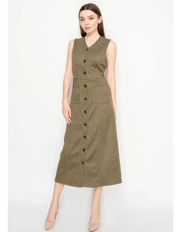 Midi Dress With Front Buttons