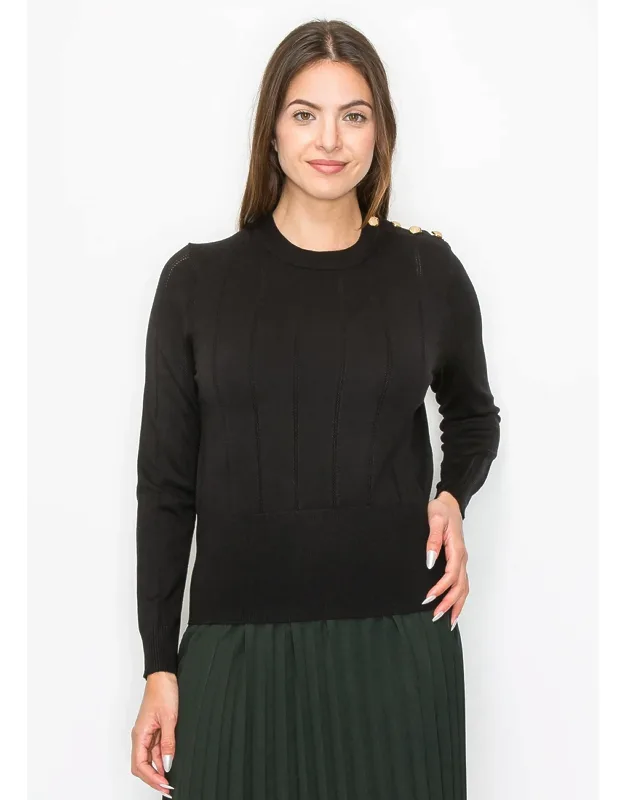 Knit Sweater With Shoulder Buttons