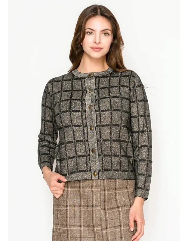 Shimmer Cardigan With Button Details