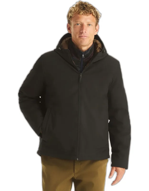 Nautica Full-zip Jacket With Drawcord Hood And Multiple Pockets