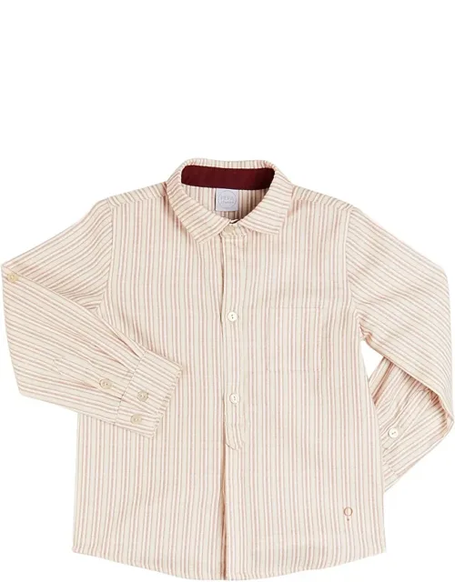 Striped Polo Collar Shirt